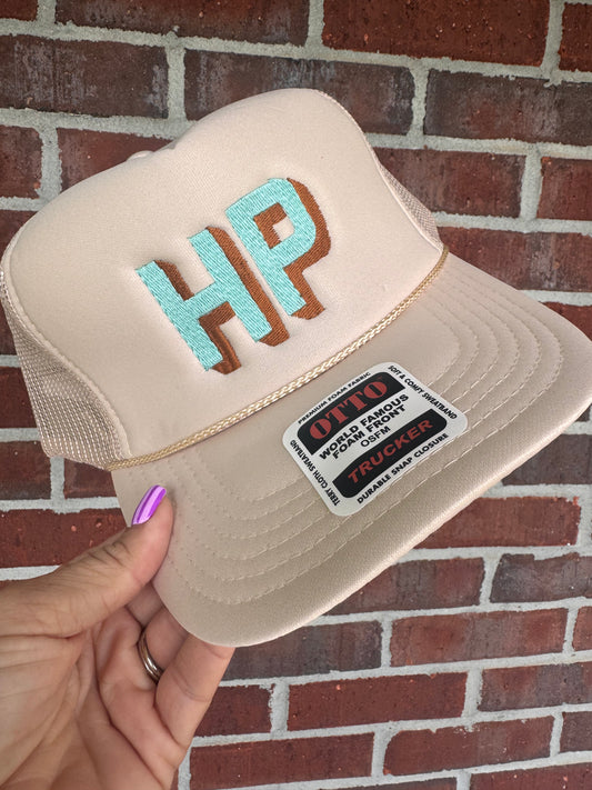 Neutral + Mint Initial Trucker