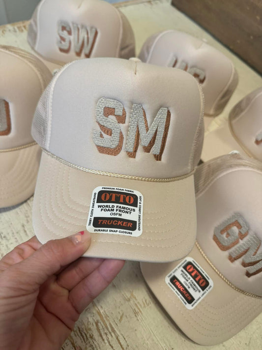 Neutral Initial Trucker (see description for instructions on how to order)